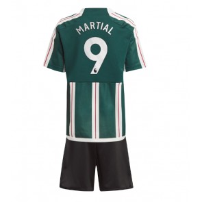 Manchester United Anthony Martial #9 Dětské Venkovní dres komplet 2023-24 Krátký Rukáv (+ trenýrky)